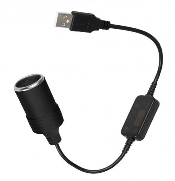 Adapter USB-A 5V met sigarettenaanstekeruitgang 12V 1A