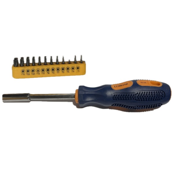 Multischroevendraaier compatibel met Torx T3 T4 T5 T6 T7 T8 T9 T10 T15 T20 T25