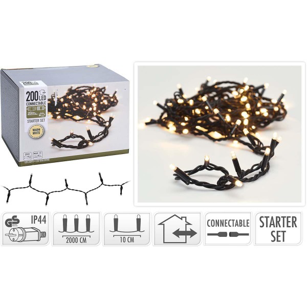 LED kerstverlichting 20m Warm Wit 200 LED